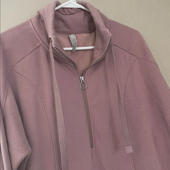 Athleta Cozy Karma 1/4 Zip Sweatshirt Dress mauve medium - Picture 5 of 11